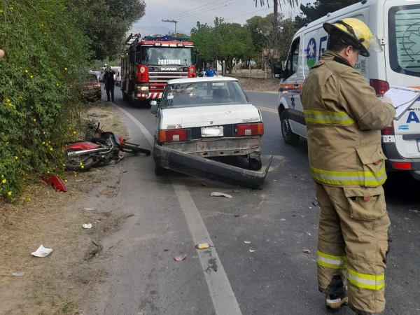 Huerta Grande: se cruz&oacute; de carril y embisti&oacute; a una motocicleta sobre ruta 38