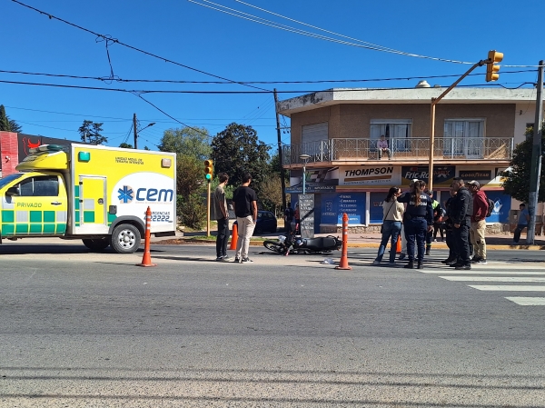 Motociclista herida tras un accidente en La Falda