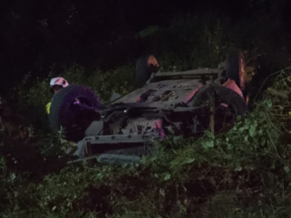 Huerta Grande: un auto desbarranc&oacute; cuando circulaba por la ruta 38