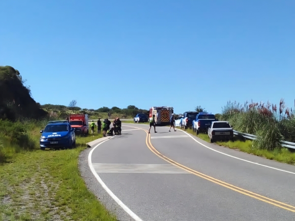 Ciclista accidentado en el Camino del Cuadrado