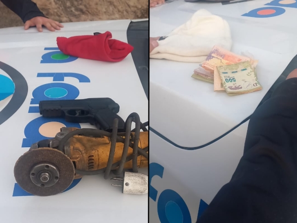 La Falda: fueron aprehendidos por portar una pistola de aire comprimido, dinero y otros elementos