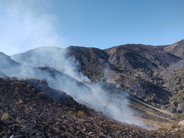 Con un intenso trabajo durante la noche se logr&oacute; contener el avance del fuego en Villa Giardino