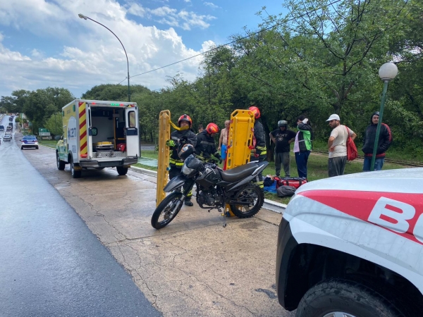 Motociclista accidentado en Valle Hermoso