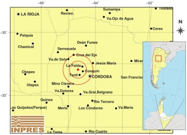 Un sismo de 2,5 grados pudo sentirse en varias localidades de Punilla