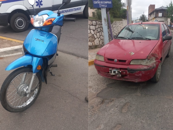 Una motociclista result&oacute; herida en un accidente en Huerta Grande