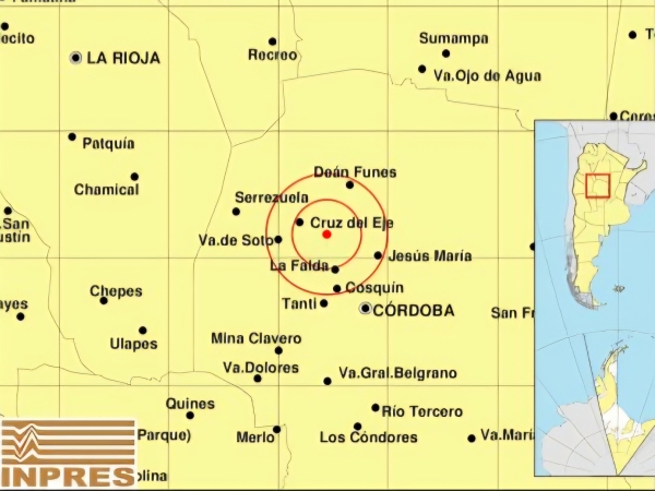 Un sismo se hizo sentir durante la madrugada del martes en Punilla