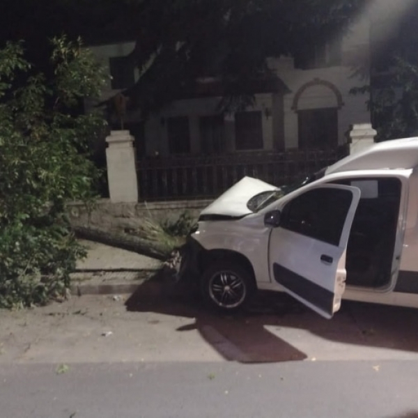 El conductor de un utilitario result&oacute; herido tras impactar contra un &aacute;rbol en Huerta Grande