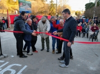 Promesa cumplida: inauguraron el adoquinado en el acceso al Club Atlético La Falda
