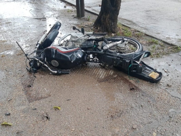 Motociclista accidentado en La Falda