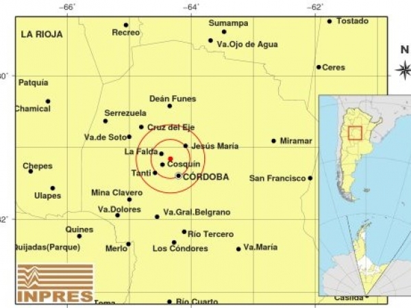 Un leve sismo pudo sentirse este martes en Punilla