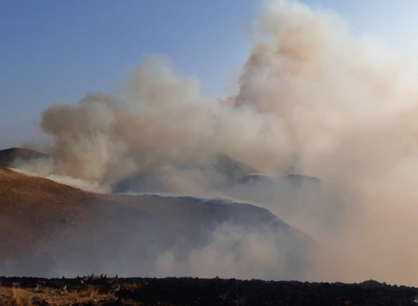 Contin&uacute;a activo el incendio en Capilla del Monte