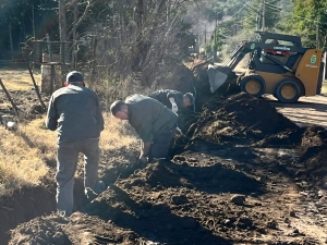 Ejecutan importante obra para mejorar la provisión de agua potable en un sector de Valle Hermoso