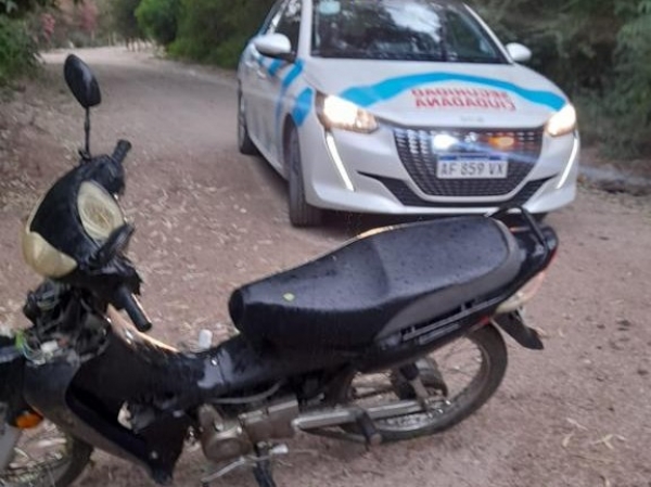 Recuperan una moto robada en La Falda