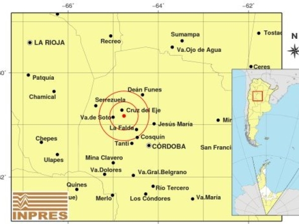 Un temblor con epicentro cerca de La Falda pudo sentirse en varias localidades