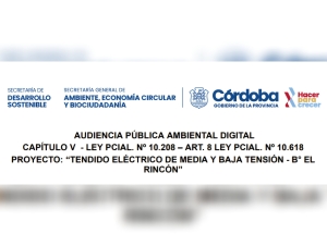 Convocan a una Audiencia P&uacute;blica Ambiental Digital por un proyecto de tendido el&eacute;ctrico en Valle Hermoso