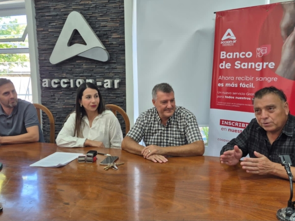 Cooperativa Accion-ar incorpora el "Banco de Sangre" para asistir a los usuarios en toda la provincia