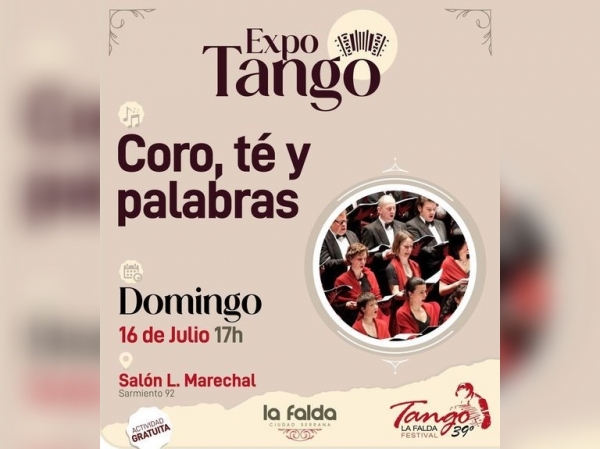 Coro, t&eacute; y palabras en la Expo Tango de La Falda