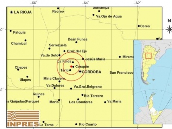 Un leve sismo pudo sentirse en Punilla