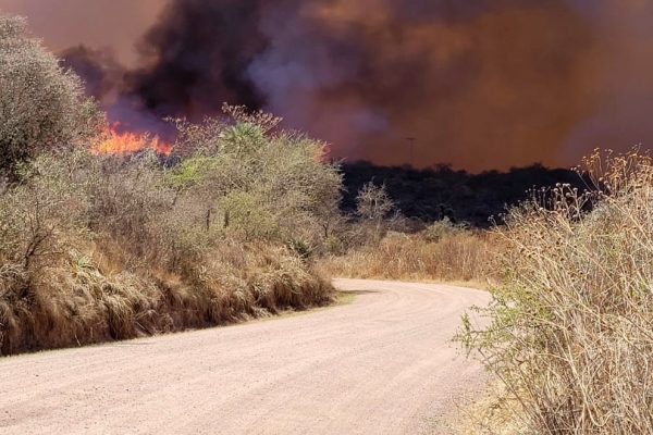 Incendios norte de C&oacute;rdoba: bomberos combaten las llamas con apoyo de 7 aviones hidrantes