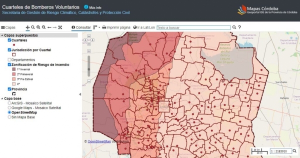 Actualizaron el Mapa de Bomberos Voluntarios de C&oacute;rdoba