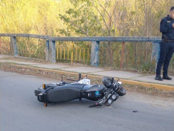 Motociclista accidentada en la zona del Dique La Falda