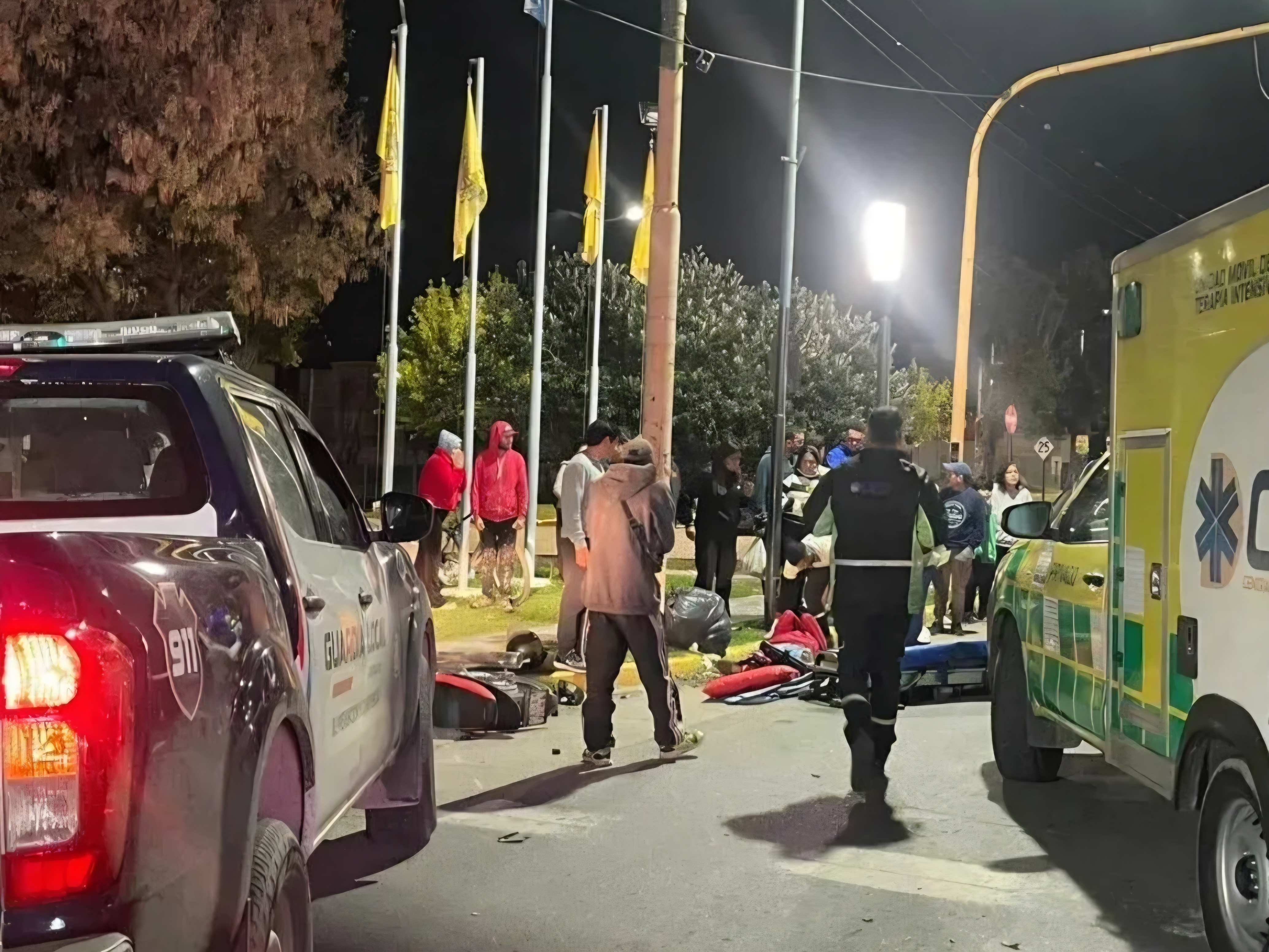 IAccidente entre un auto y una moto en La Falda: dos heridos